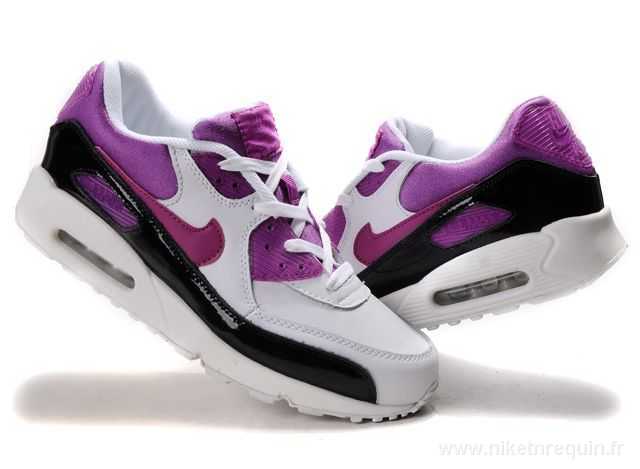 chaussures nike violet et blanc noir air max 90 (1)